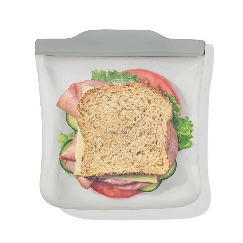 Silicone Reusable Bag  Sandwich (28 oz) - Fog L8