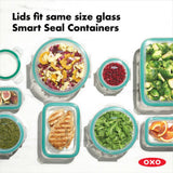 8 Piece Smart Seal Glass Round Container Set L7