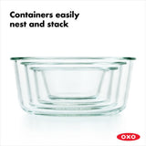 8 Piece Smart Seal Glass Round Container Set L7
