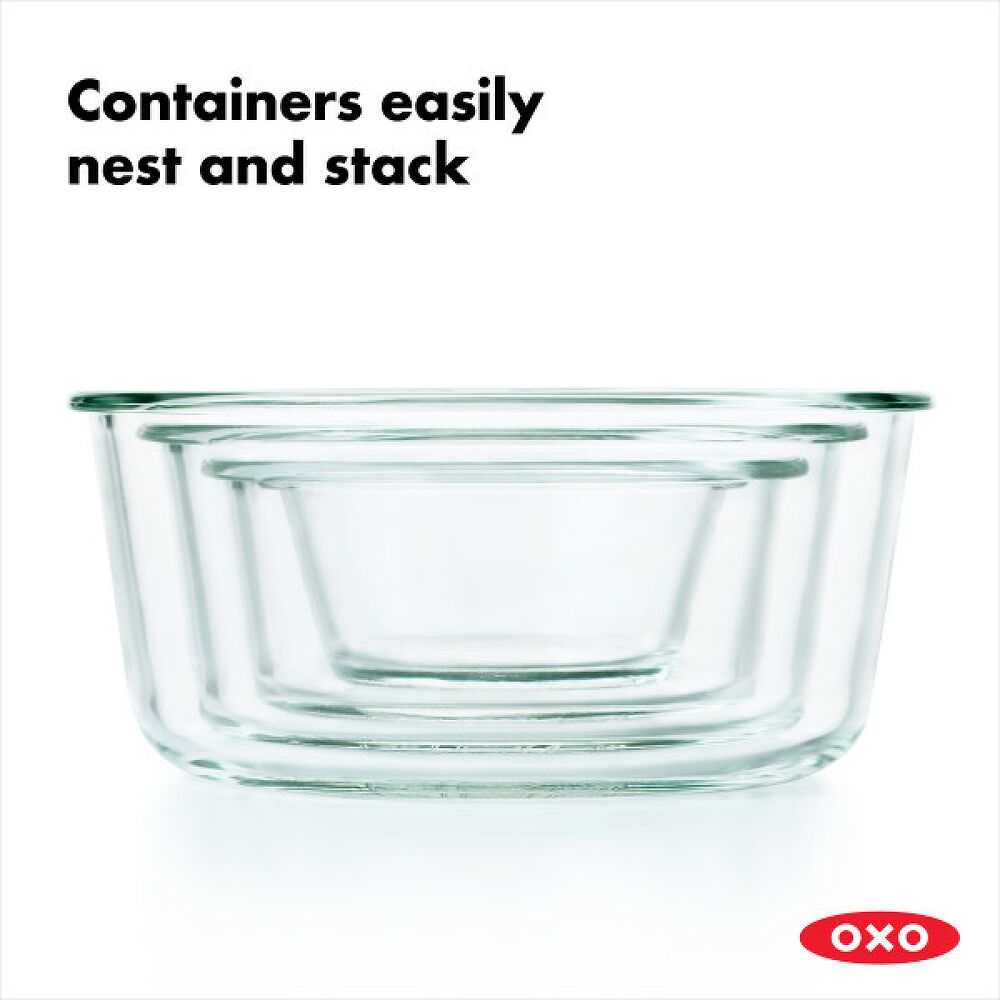 8 Piece Smart Seal Glass Round Container Set L7