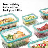 8 Piece Smart Seal Glass Round Container Set L7