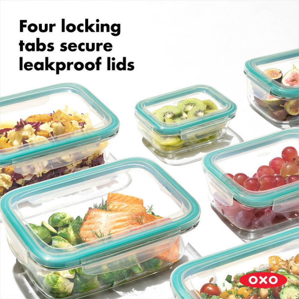 8 Piece Smart Seal Glass Round Container Set L7