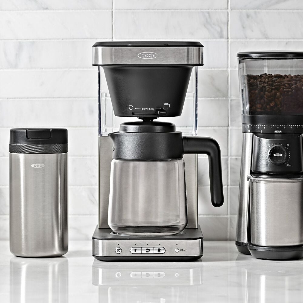 8-Cup Coffee Maker with Podless Single-Serve Function and Glass Carafe I0