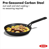 Carbon Steel Obsidian Series 10-Inch Frypan with Silicone Sleeve E0