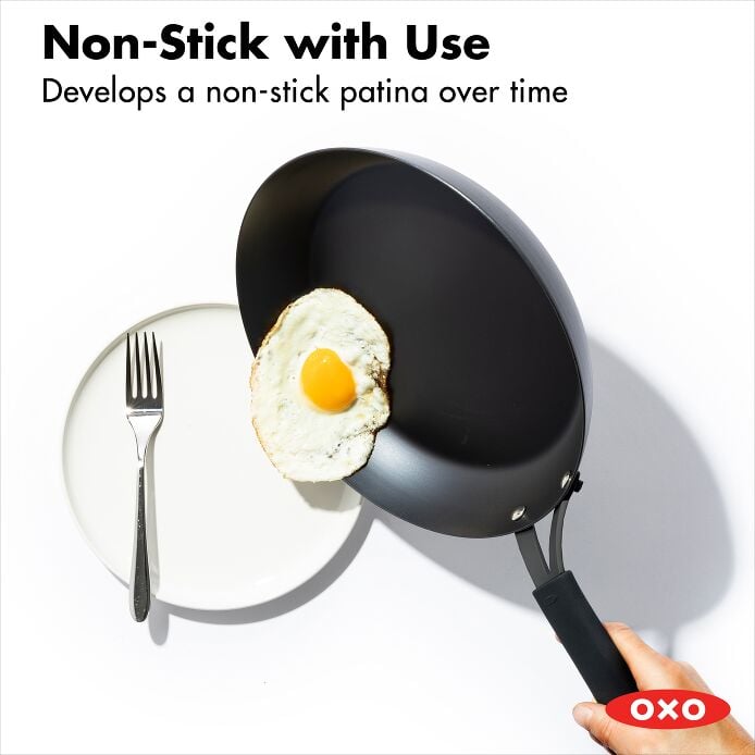 Carbon Steel Obsidian Series 10-Inch Frypan with Silicone Sleeve E0