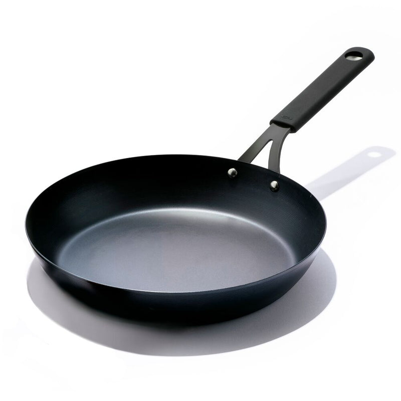 OXO Carbon Steel Obsidian Series 12-Inch Frypan with Silicone Sleeve G1