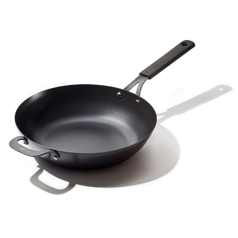 Carbon Steel Obsidian Series 12-Inch Wok with Silicone Sleeve Z2