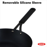 Carbon Steel Obsidian Series 12-Inch Wok with Silicone Sleeve Z2