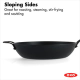 Carbon Steel Obsidian Series 12-Inch Wok with Silicone Sleeve Z2