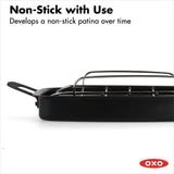 Carbon Steel Obsidian Series Roaster with Rack E3