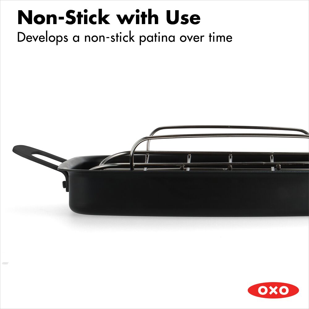 Carbon Steel Obsidian Series Roaster with Rack E3