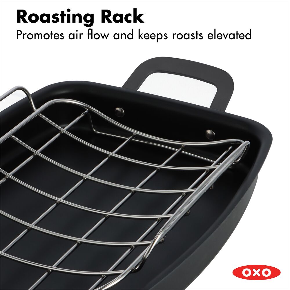 Carbon Steel Obsidian Series Roaster with Rack E3