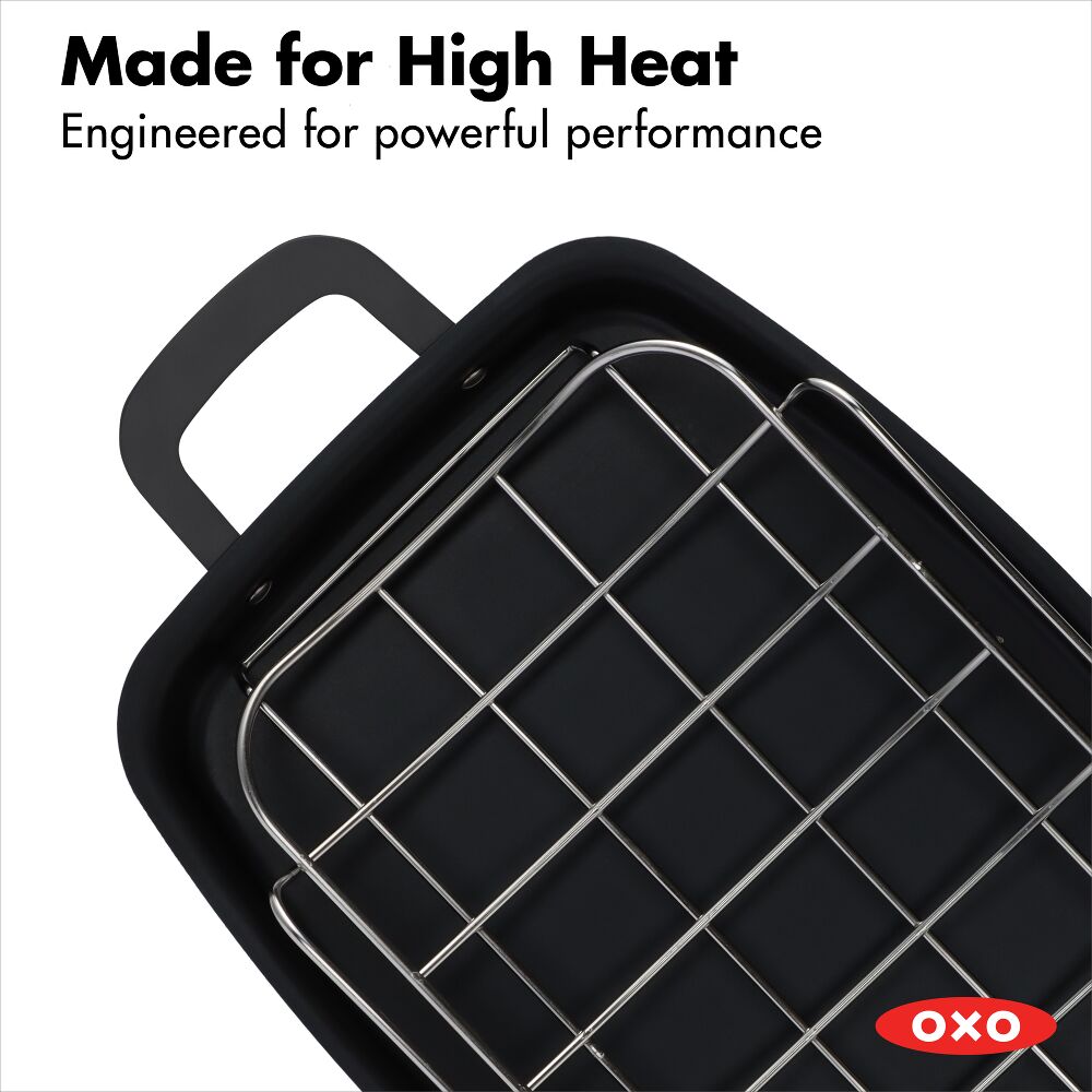 Carbon Steel Obsidian Series Roaster with Rack E3