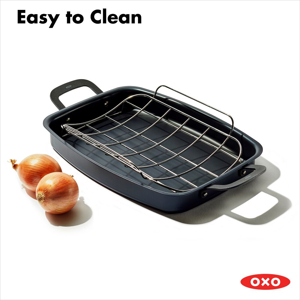 Carbon Steel Obsidian Series Roaster with Rack E3