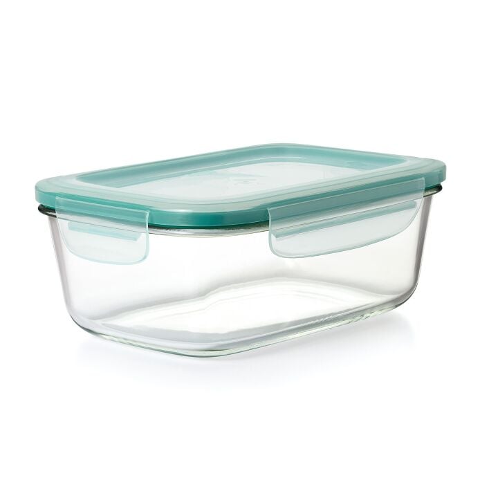 Smart Seal 8 Cup Glass Rectangle Container - Teal E8