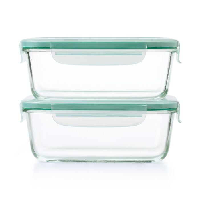 Smart Seal 8 Cup Glass Rectangle Container - Teal E8