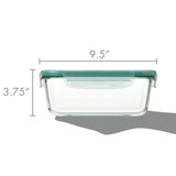 Smart Seal 8 Cup Glass Rectangle Container - Teal E8