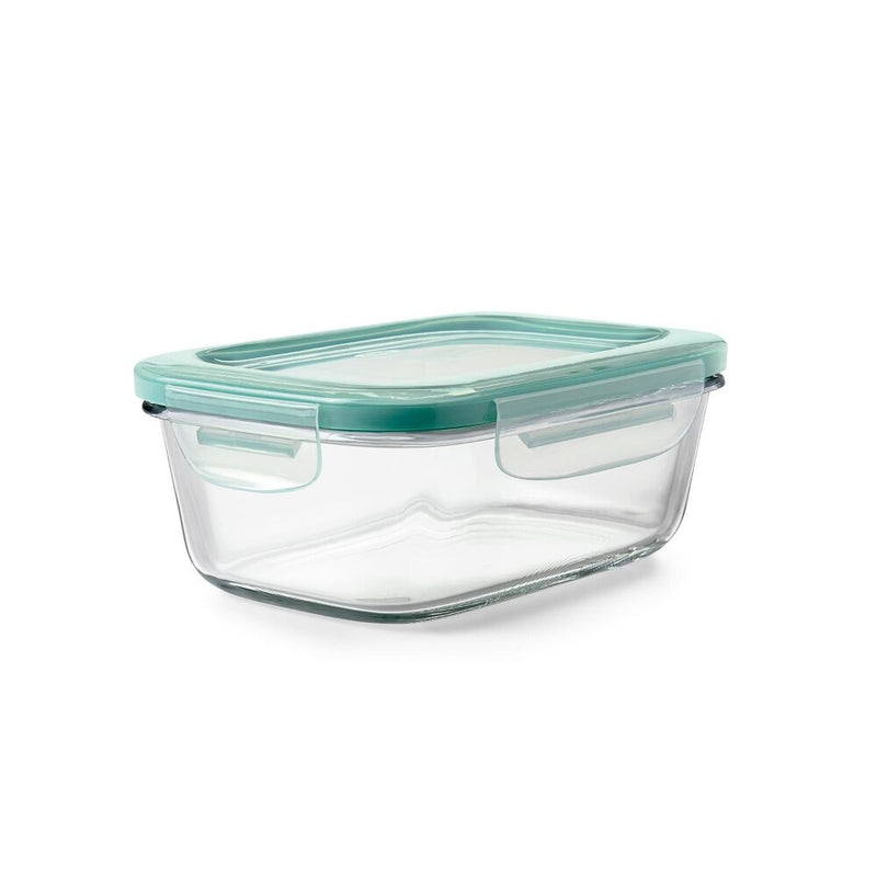 Smart Seal 3.5 Cup Glass Rectangle Container - Teal A0