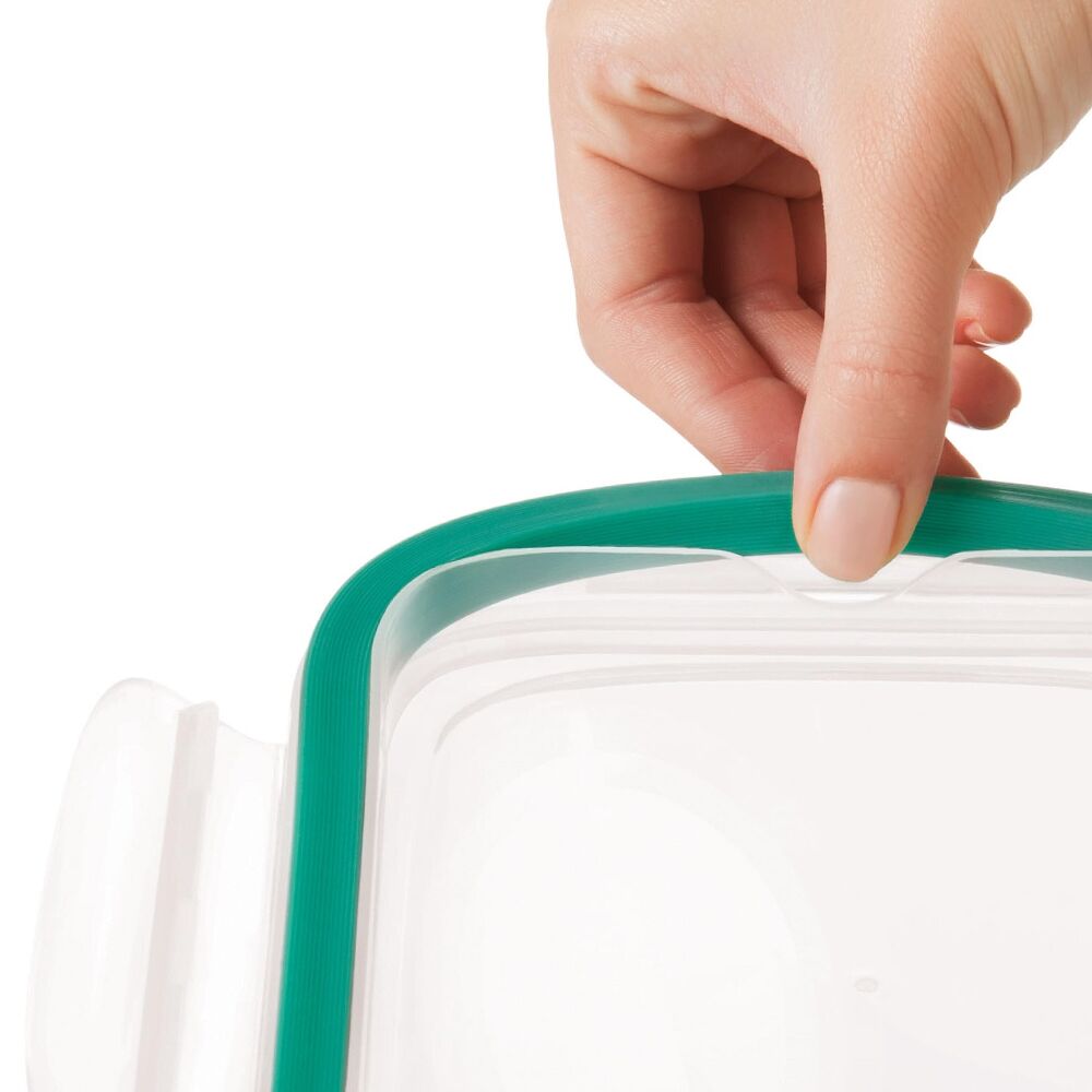 Smart Seal 3.5 Cup Glass Rectangle Container - Teal A0