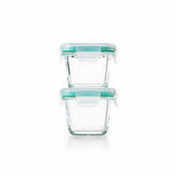 4 Piece Smart Seal Glass Mini Square Container Set L0