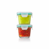 4 Piece Smart Seal Glass Mini Square Container Set L0