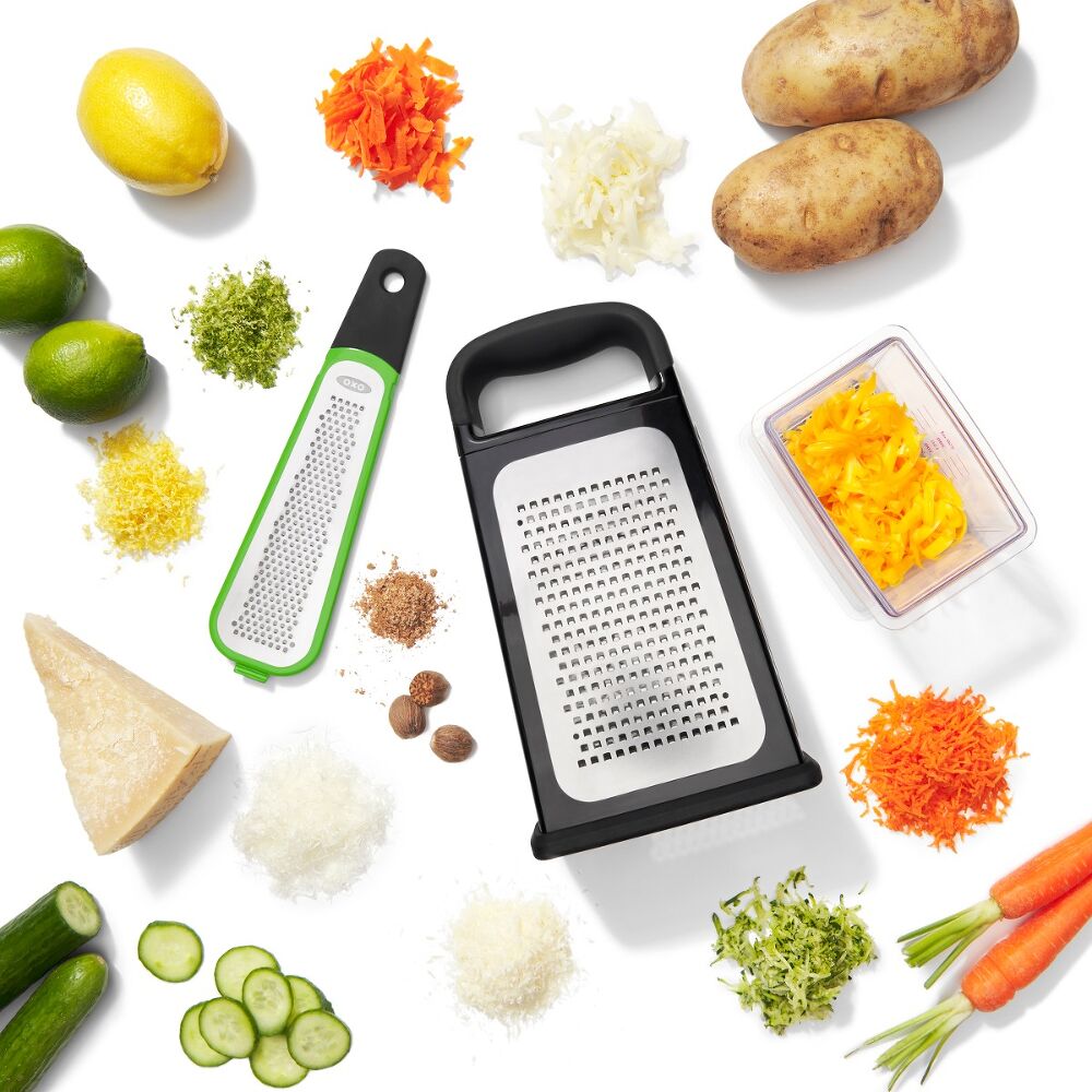 Etched Box Grater With Removable Zester O7