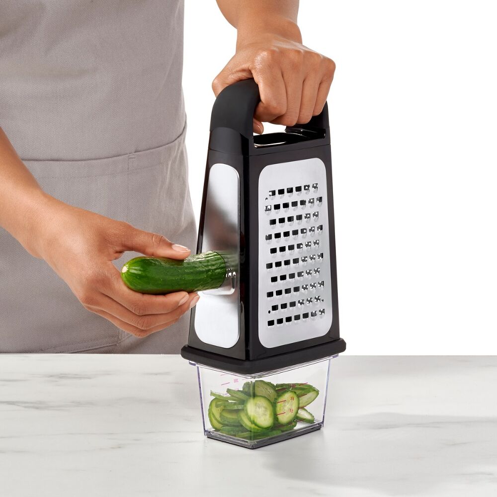 Etched Box Grater With Removable Zester O7