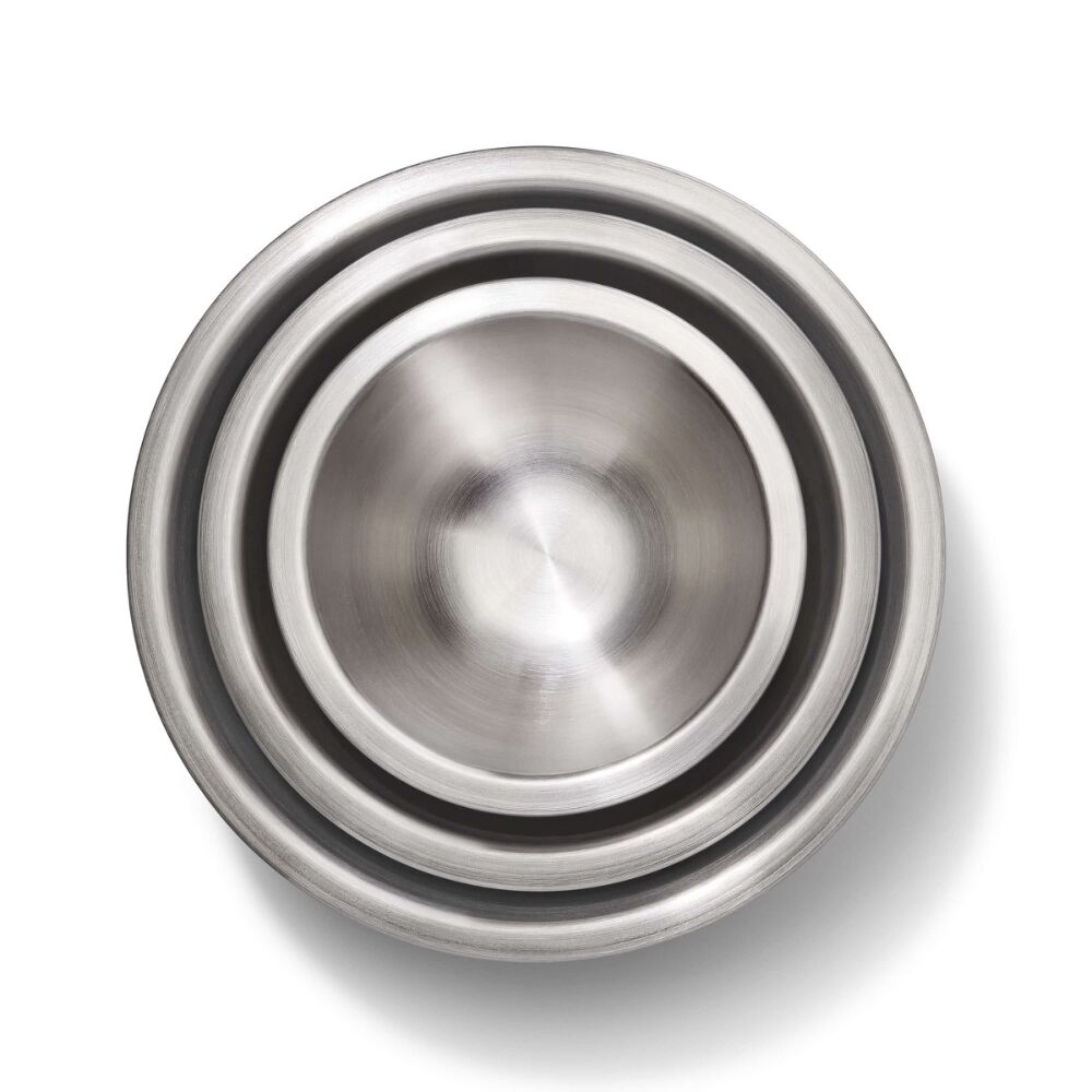 3-Piece Stainless Steel Mixing Bowl Set - Blue/Gray F9