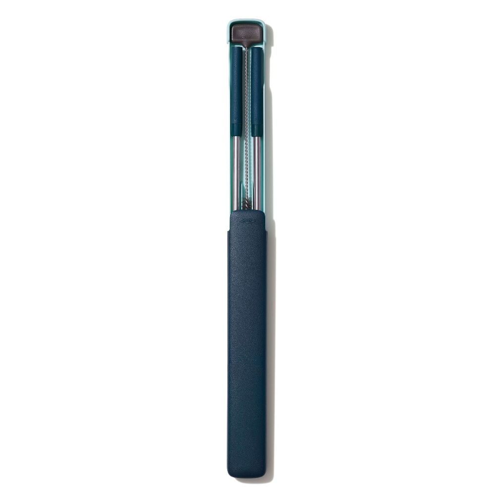4-Piece Reusable Straw and Brush Set with Case R7