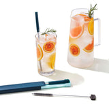 4-Piece Reusable Straw and Brush Set with Case R7