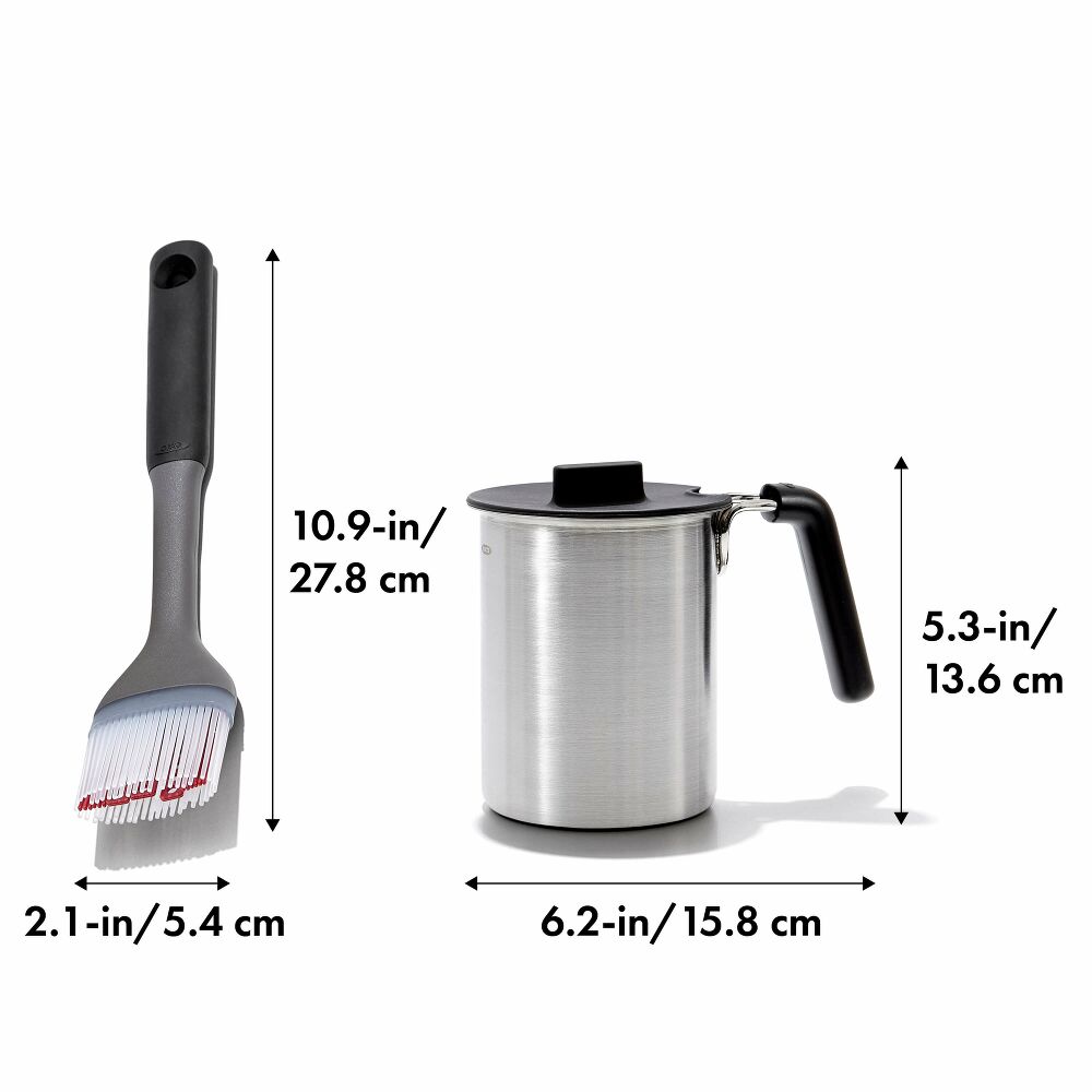 Grilling Basting Pot and Brush Set N0