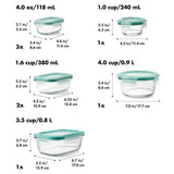 16 Piece Glass Smart Seal Everyday Container Set Y9