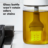 Glass Oil Bottle and Silicone Brush Set X5
