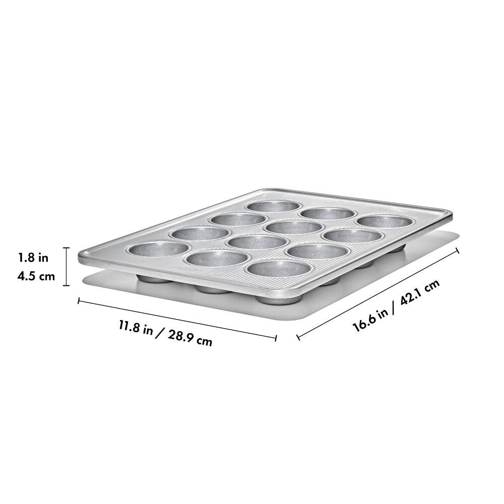 Nonstick Pro Clear Coated 12 Cup Muffin Pan H8