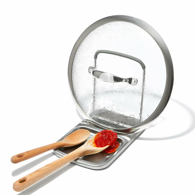 Stainless Steel Spoon Rest with Lid Holder T5