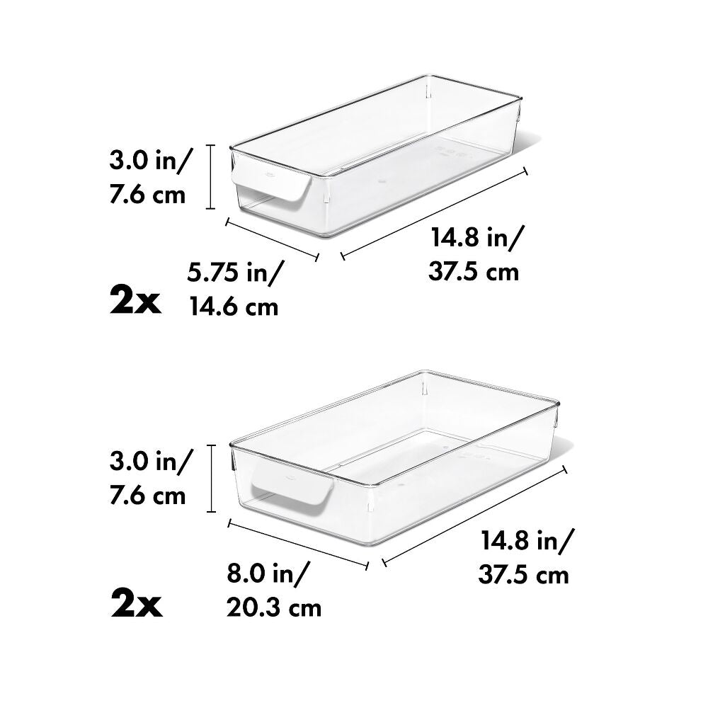 4 Piece Refrigerator Storage Bin Starter Set L3