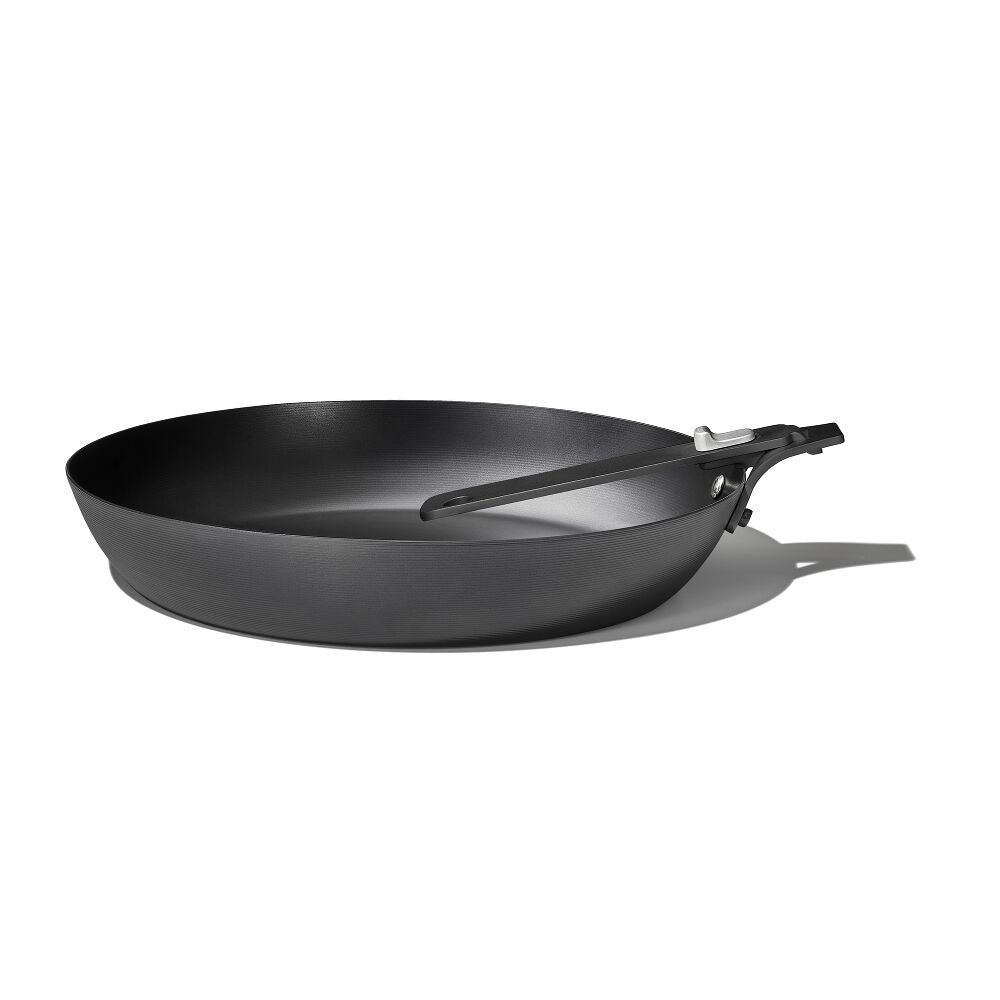 Outdoor 12-inch Carbon Steel Pan with Removable Handle X4