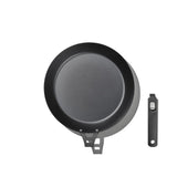 Outdoor 12-inch Carbon Steel Pan with Removable Handle Q0