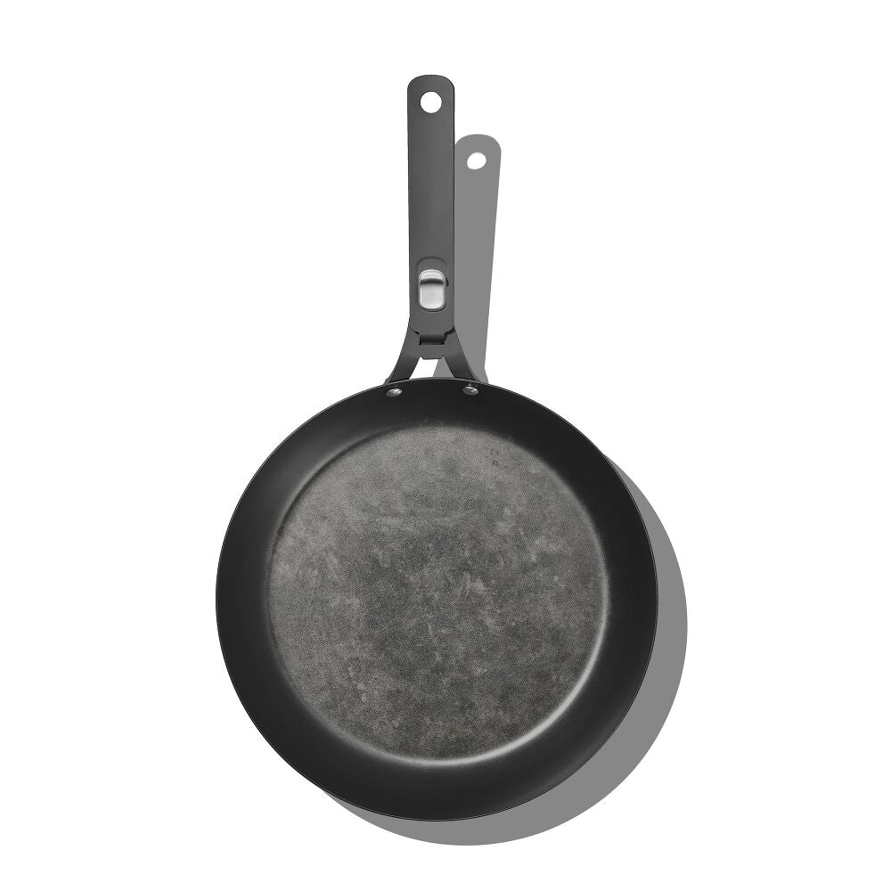 Outdoor 12-inch Carbon Steel Pan with Removable Handle X4