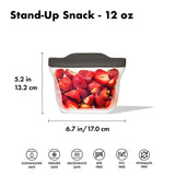 Outdoor Silicone Reusable Stand Up Snack Bag (12 oz) G2