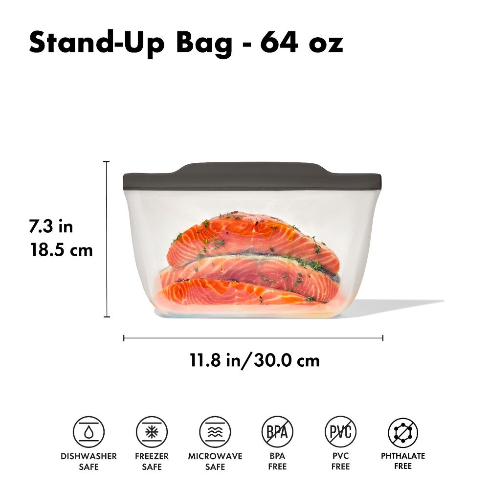 Outdoor Silicone Reusable Stand Up Bag Half Gallon (64 oz) R5