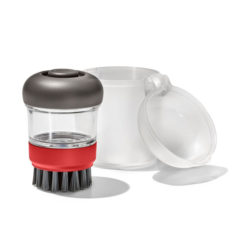 Outdoor Soap Dispensing Dish Brush with Storage Case H3
