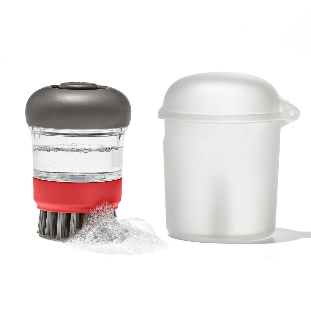 Outdoor Soap Dispensing Dish Brush with Storage Case H3
