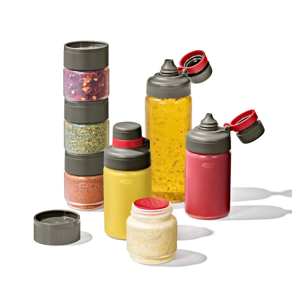 Outdoor 7-Piece Spice Shaker & Squeeze Bottle Set K0