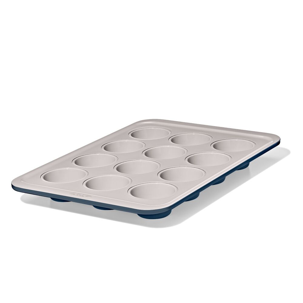 Non-Stick Pro Ceramic Coated Metal Bakeware 12 Cup Muffin Pan V8