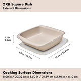 2 Qt Square Stoneware Baking Dish Y8