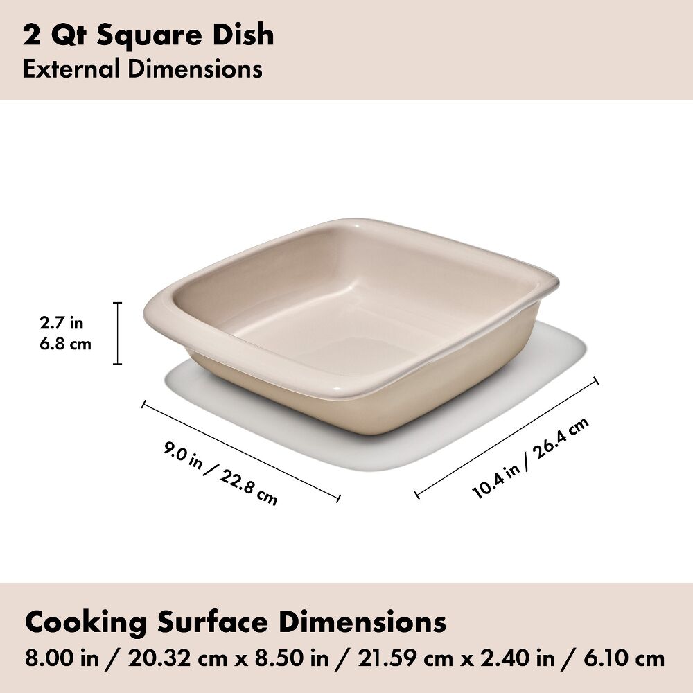 2 Qt Square Stoneware Baking Dish Y8