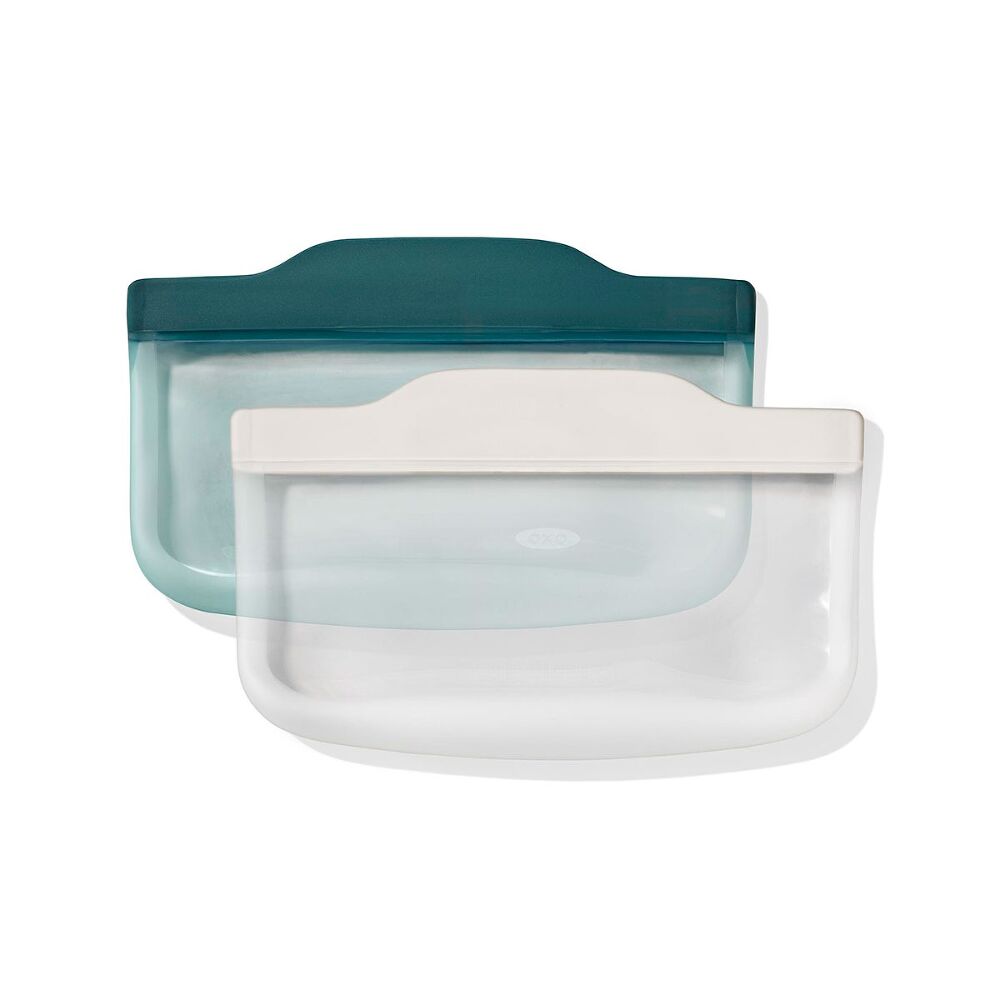 Silicone Reusable Bag -  4 Piece Lunch Set - Oat/Lagoon J7