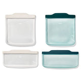 Silicone Reusable Bag -  4 Piece Lunch Set - Oat/Lagoon J7