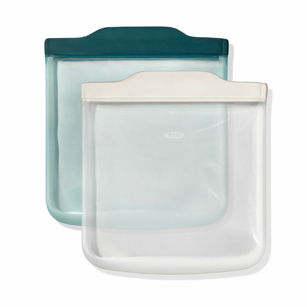 Silicone Reusable Bag -  4 Piece Lunch Set - Oat/Lagoon J7